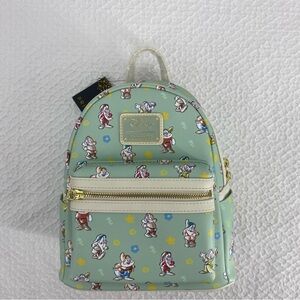 Disney Loungefly Dwarfs Pastel Green Mini Backpack